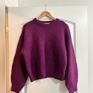Madewell Simone Balloon Sweater Sz large Wine Color